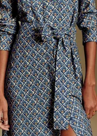 Robe Vera - Sézane x Antoinette Poisson - Bleu Imprimé Noisettes — view 2