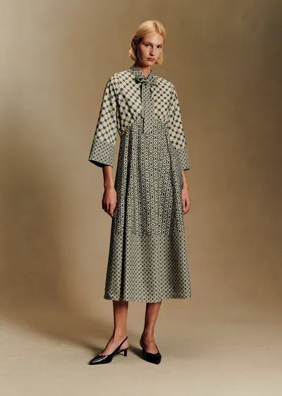 Robe Vinia - Sézane x Antoinette Poisson - Imprimé Patchwork Dominote