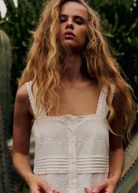 Robe Zelira - Broderie Unie Ecru — view 2