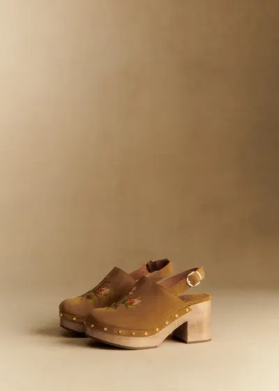 Sabots Doreen - Sézane x Baziszt - Beige Broderie