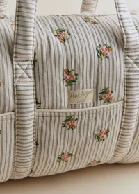 Sac à langer bowling - Rayures Broderie Fleurs — view 2