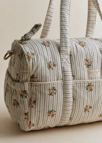 Sac à langer bowling - Rayures Broderie Fleurs — view 3