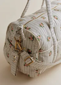 Sac à langer bowling - Rayures Broderie Fleurs — view 4