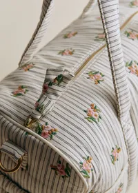 Sac à langer bowling - Rayures Broderie Fleurs — view 5