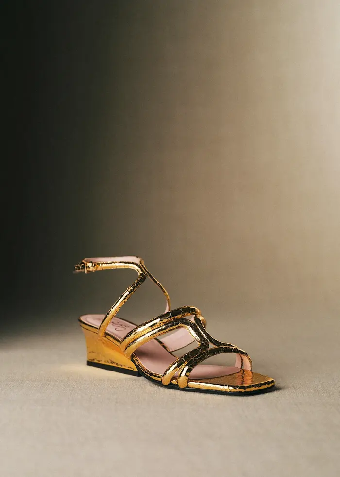 Sandales Anna - CFM Souliers x Editions Sézane - Serpent Doré