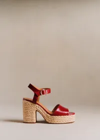 Sandales High Dorothée - Cerise Lisse — view 2