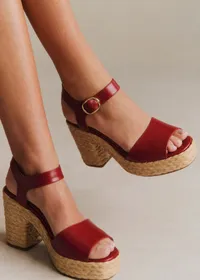 Sandales High Dorothée - Cerise Lisse — view 4
