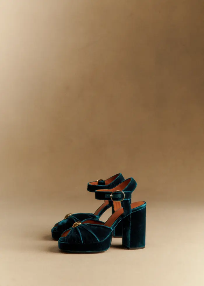 Sandales High Marjolaine - Bleu Velours