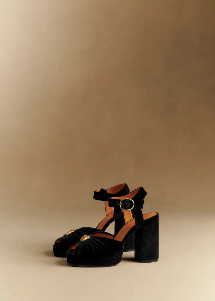 Sandales High Marjolaine - Noir Velours