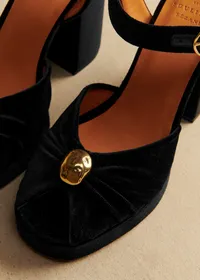 Sandales High Marjolaine - Noir Velours — view 3