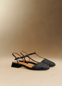 Sandales Low Aurore - Noir Lisse Tressé — view 2