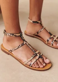 Sandales Low Célia - Ecru Python Multi — view 3