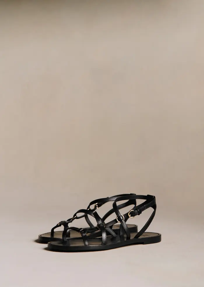Sandales Low Inaya - Noir Lisse Héritage