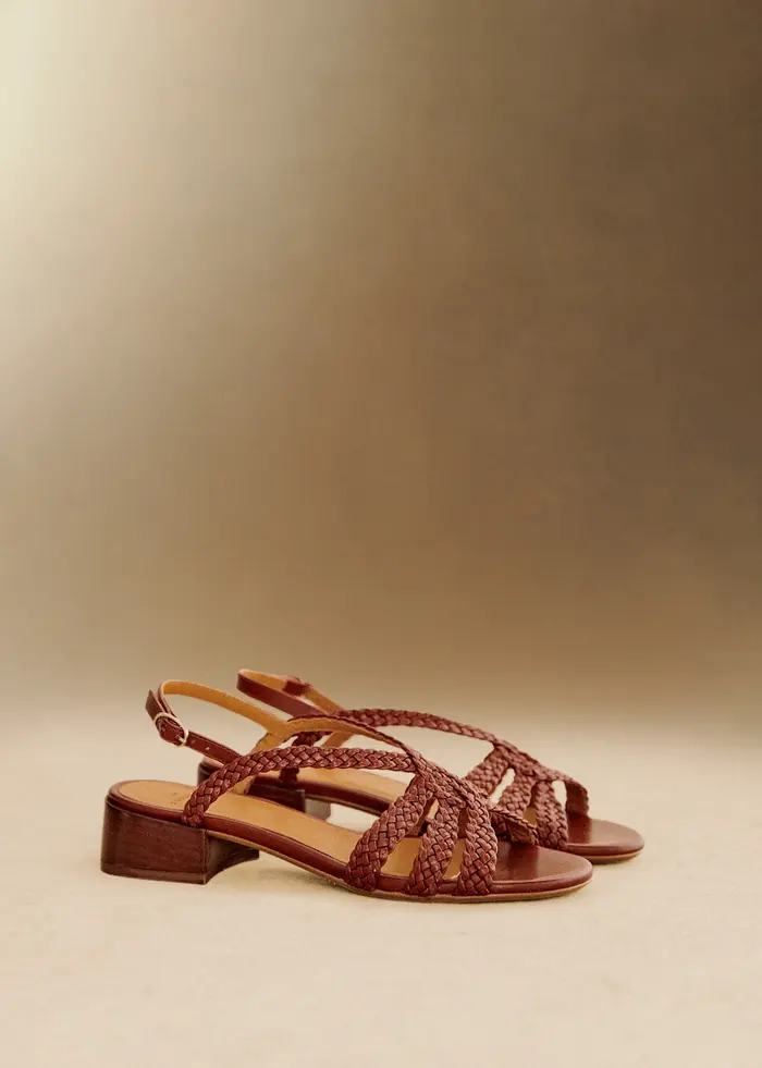 Sandales Low Rosa - Cuir Naturel Lisse Tressé