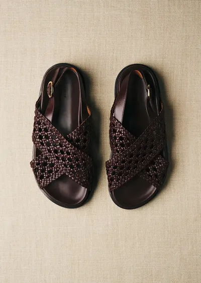 Sandales Low Tilda - Chocolat Lisse Tressé