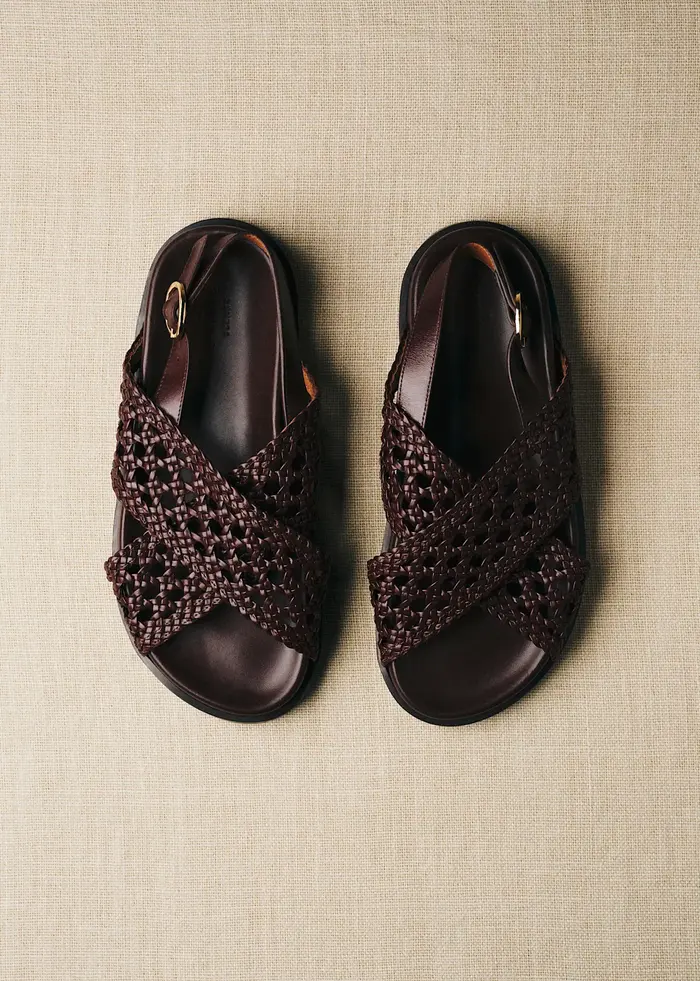 Sandales Low Tilda - Chocolat Lisse Tressé