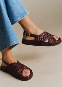 Sandales Low Tilda - Chocolat Lisse Tressé — view 2