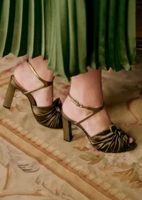 Sandales Marlene - CFM Souliers x Editions Sézane - Mini serpent et satin bronze — view 5