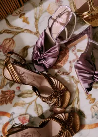 Sandales Marlene - CFM Souliers x Editions Sézane - Mini serpent et satin mauve — view 2