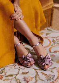 Sandales Marlene - CFM Souliers x Editions Sézane - Mini serpent et satin mauve — view 5