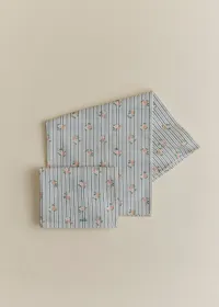 Set de 2 langes - Rayures Broderies Fleurs — view 4