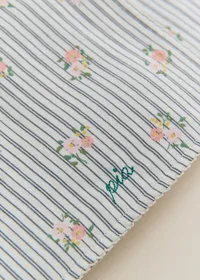 Set de 2 langes - Rayures Broderies Fleurs — view 5
