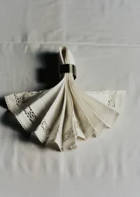 Set de 2 serviettes brodées - Ecru Uni — view 5
