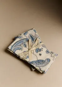 Set de 2 serviettes - Sézane x Antoinette Poisson - Imprimé Oiseaux Bleus — view 4