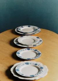 Set de 4 assiettes à dessert - Fleurs de Jardin - Bleu Vintage — view 3