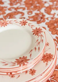 Set de 4 assiettes à dessert - Fleurs de Jardin - Terre de sienne — view 2