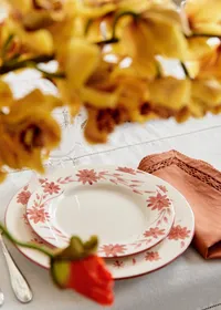 Set de 4 assiettes à dessert - Fleurs de Jardin - Terre de sienne — view 4