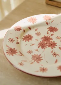 Set de 4 assiettes plates - Fleurs de Jardin - Terre de sienne — view 5