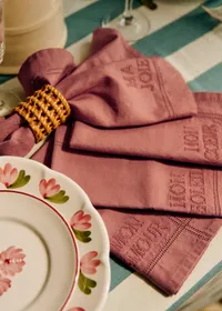 Set de 4 Serviettes - Les Mots brodés - Blush — view 2