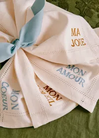 Set de 4 Serviettes - Les Mots brodés - Ecru — view 4