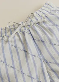 Short Coralie - Rayures Lavande Broderie — view 3