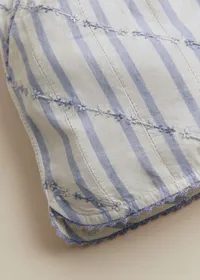 Short Coralie - Rayures Lavande Broderie — view 4