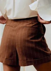Short Dogan - Rayures Tennis Choco Crème — view 2