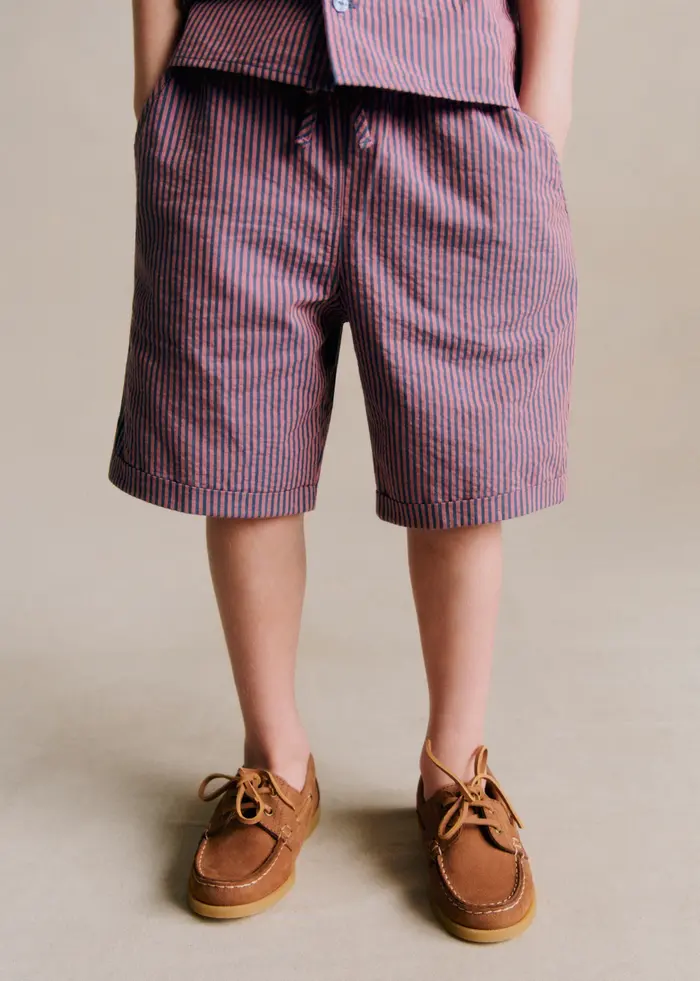 Short Harty - Rayure Rose Marine