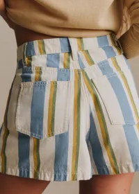 Short Le City - Rayures Bleu Ecru Jaune — view 3