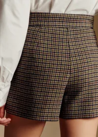 Short Leonis - Pied de Poule Vert Kaki Marron Noir Sable — view 2