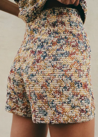 Short Nick - Jacquard Abstrait Écru Multico