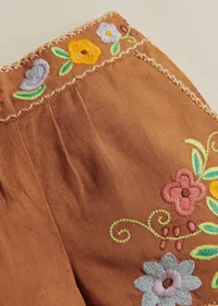 Short Rachelle - Broderie Contrastée Fond Marron — view 4