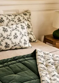 Sofa Cover - Croisillons Bleu - Velours Céladon Foncé — view 4
