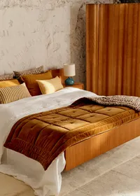 Sofa Cover - Léopard Écru et Café - Velours Caramel — view 5