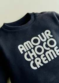 Sweat-Shirt Amour Choco Crème - Marine / Ecru — view 3