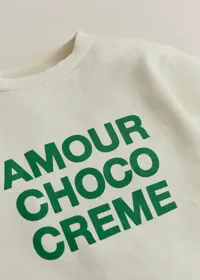 Sweat-Shirt Amour Choco Crème - Ecru / Vert — view 2