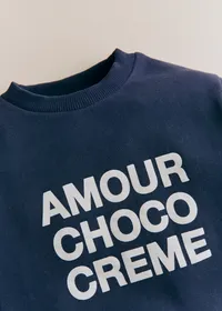 Sweat-Shirt Amour Choco Crème - Marine / Ecru — view 2