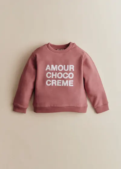 Sweat-Shirt Amour Choco Crème - Sienne / Crème