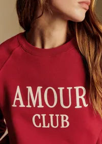 Sweat-Shirt Amour Club - Rouge / Ecru — view 2