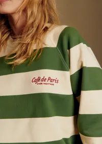 Sweat-Shirt Café De Paris Brodé - Crème / Vert — view 3